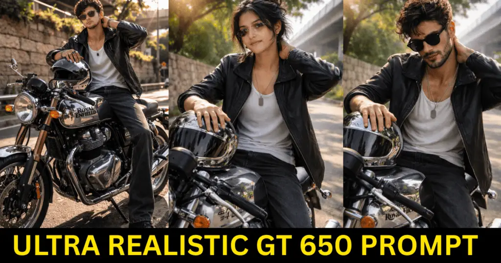 Ultra realistic GT 650 bike AI prompt photorealistic Royal Enfield motorcycle image