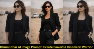 Dhurandhar AI image prompt cinematic warrior portrait generated using AI image generator